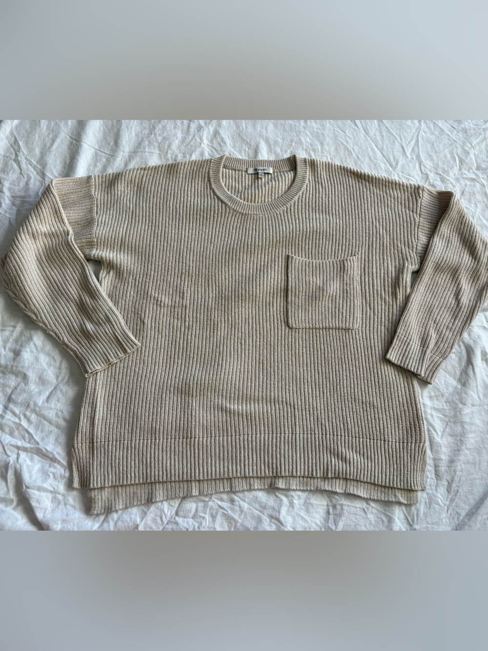 Tan Madewell ribbed sweater